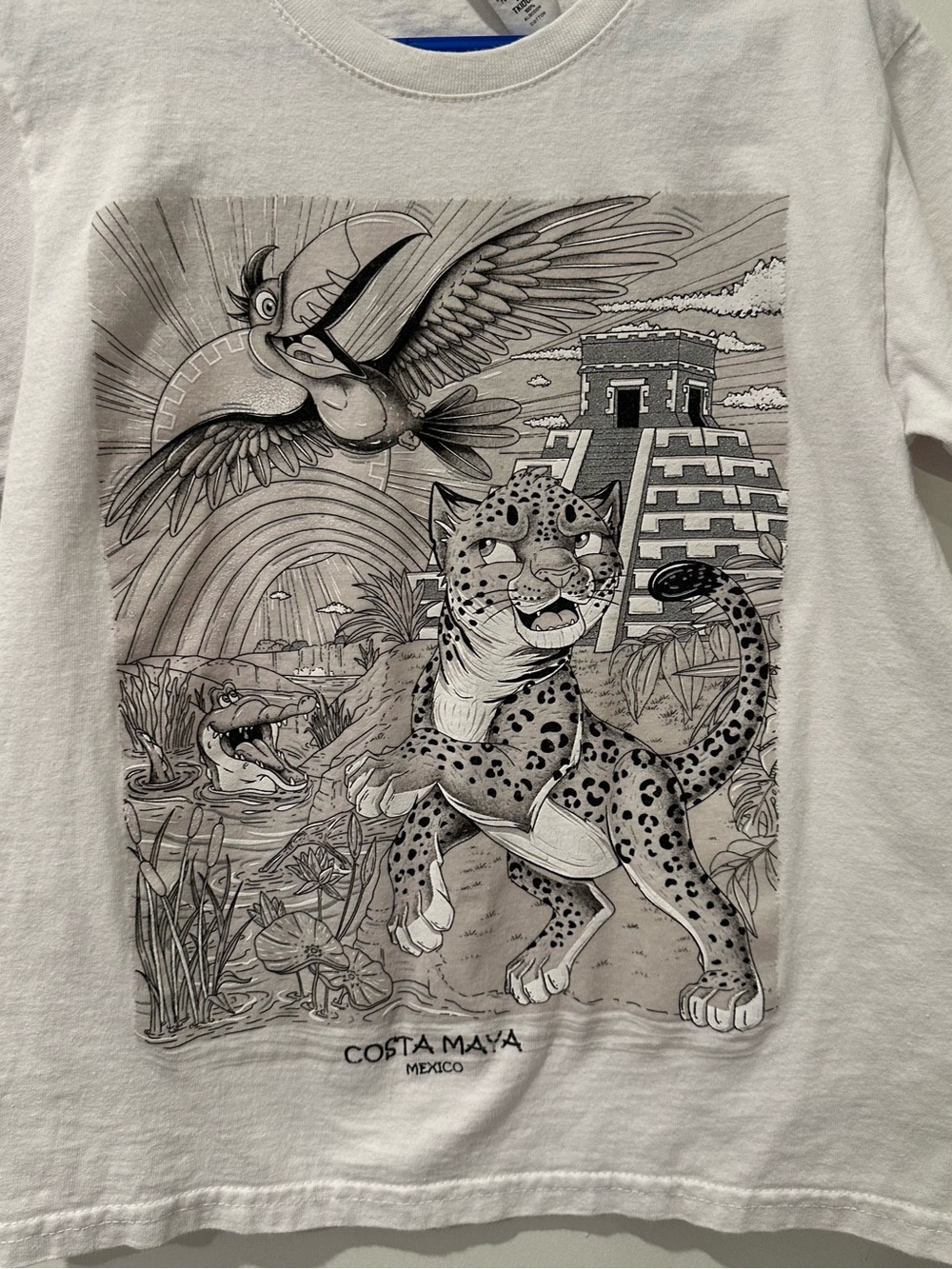 Costa Maya Mexico Graphic Tee - Jungle Jaguar Print